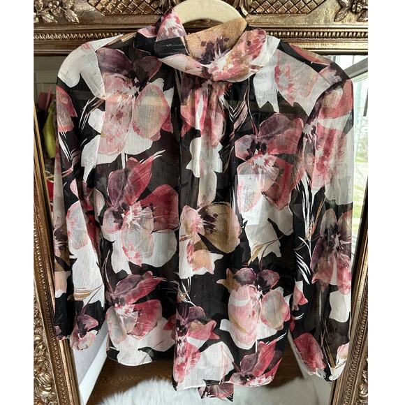 MISA Lulu High Neck Top In Flora Tropical Black XS NEW NWT! - Picture 5 of 8